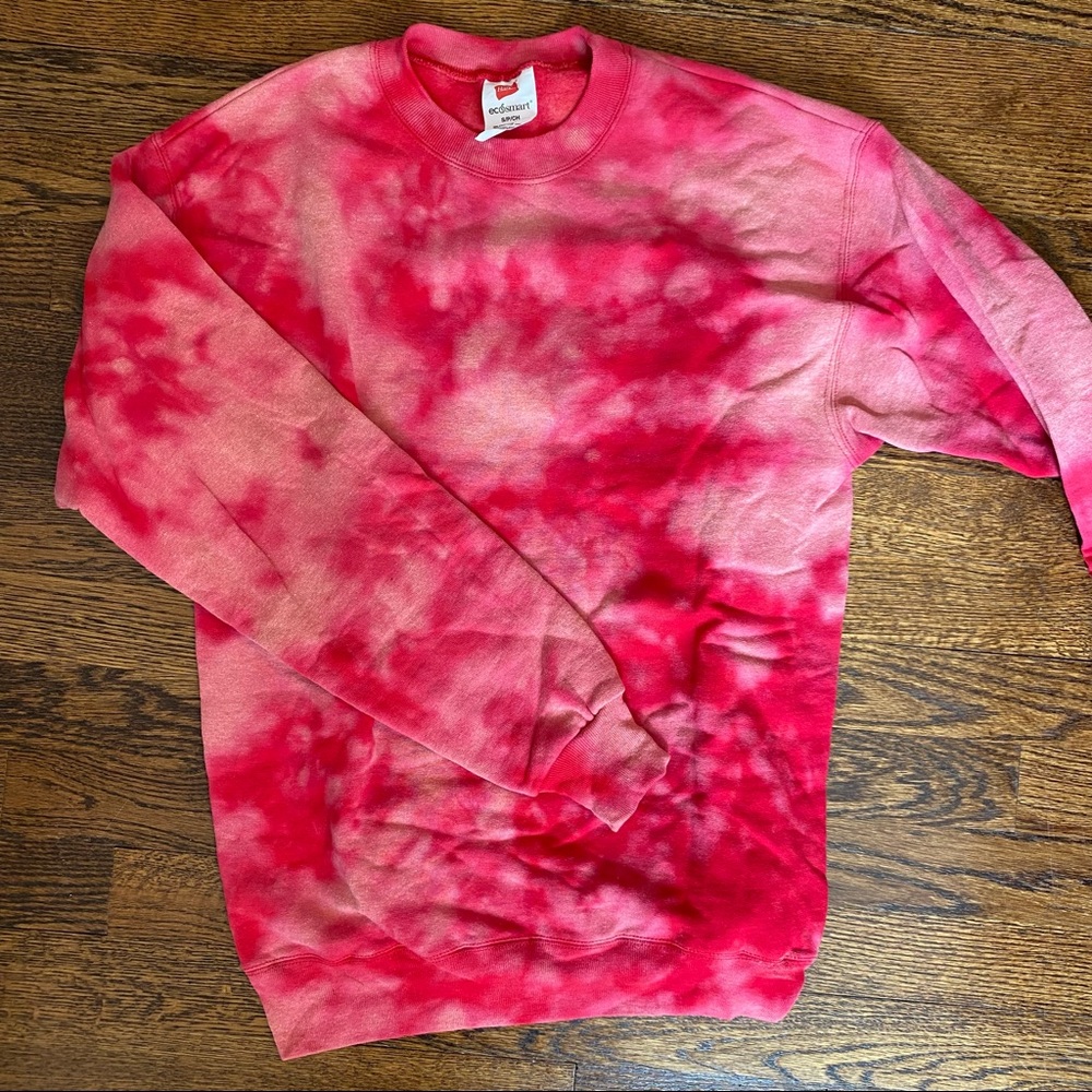 Tie-Dyed Red Crewneck
